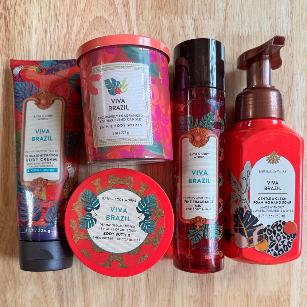 Bath & Body Works Viva Brazil 5Piece Curated Collection - Red and Multicolor